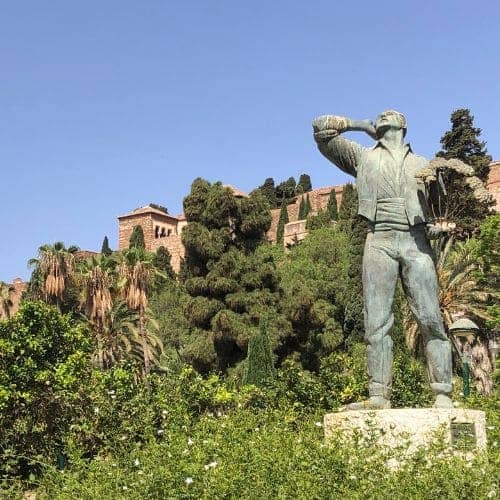 Estatua del biznaguero. Ilustración para nuestra sección Aula Málaga.